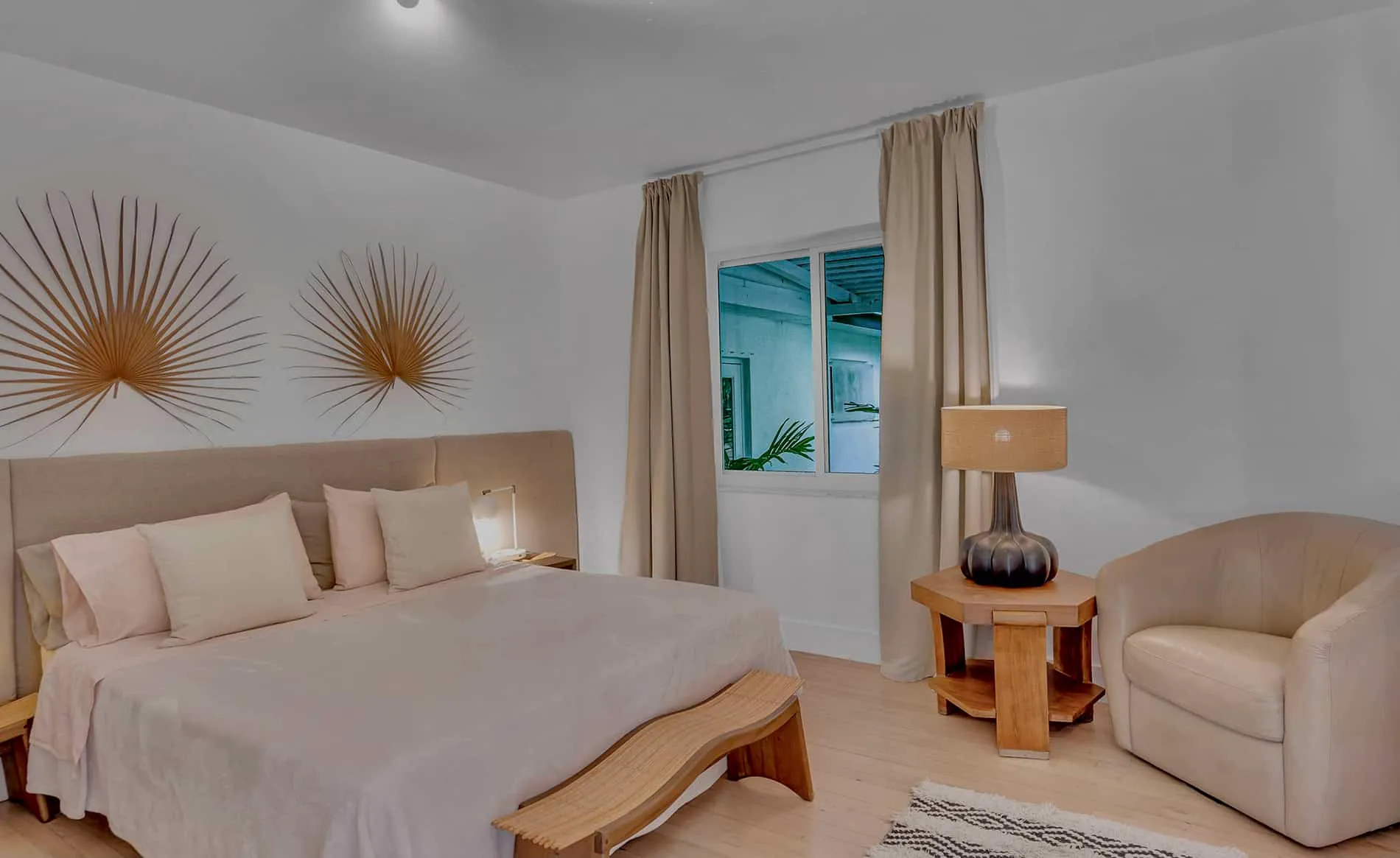 Coconut Grove home renovation - main bedroom, designed by Beatrice Leupold