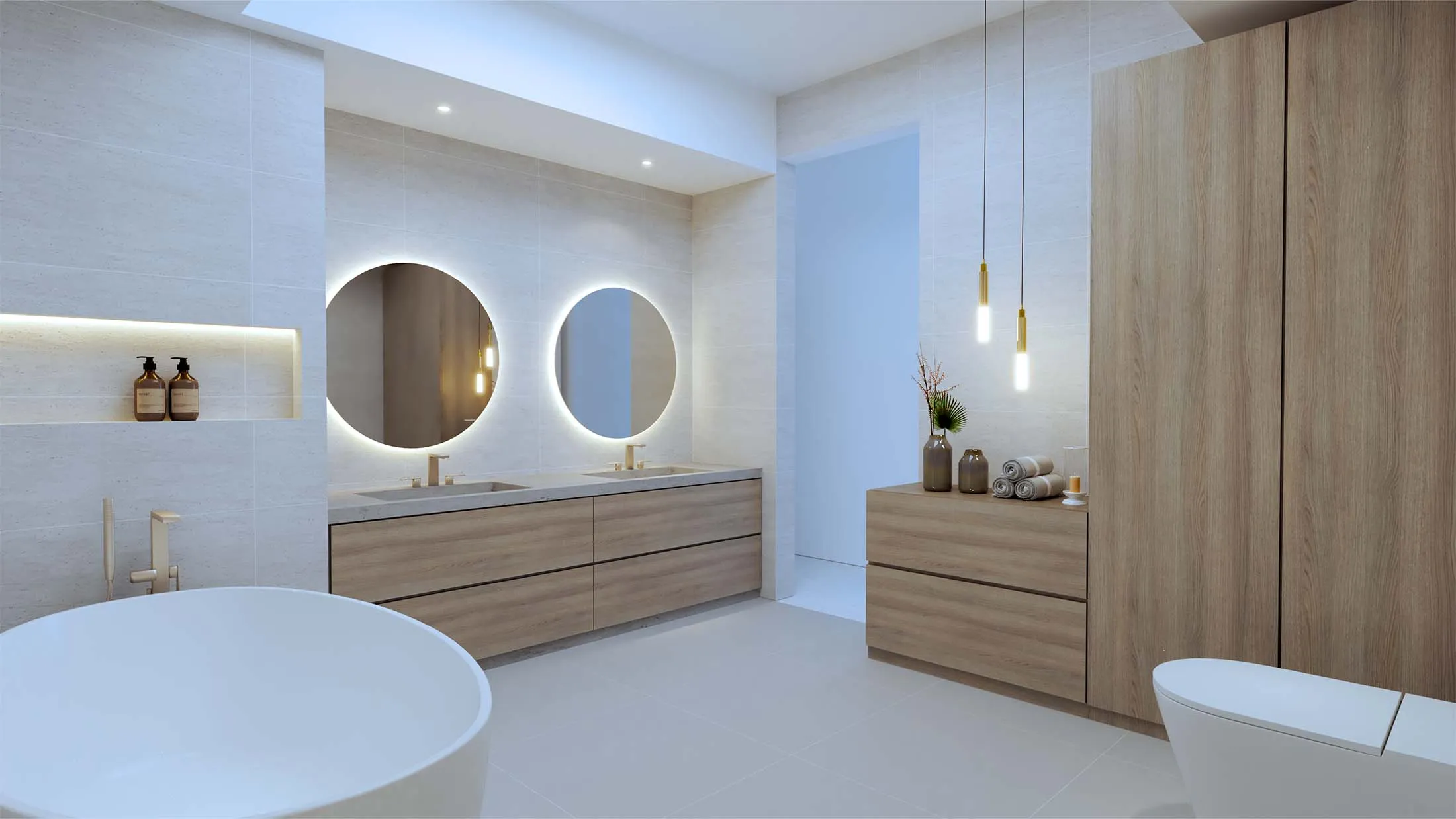 Rendering of the penthouse master bathroom