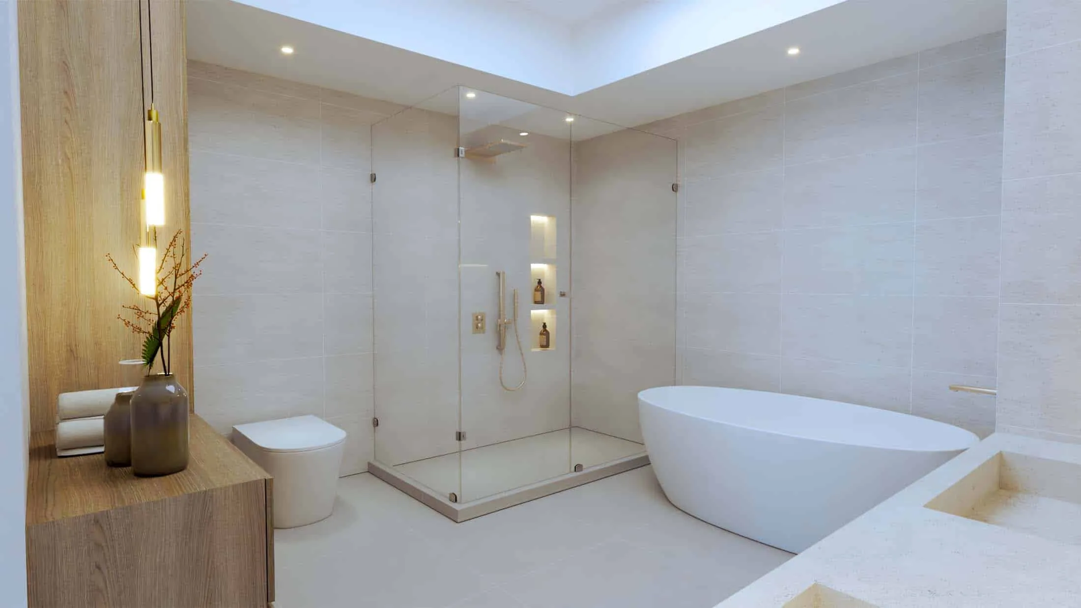 Rendering of the penthouse master bathroom from another angle