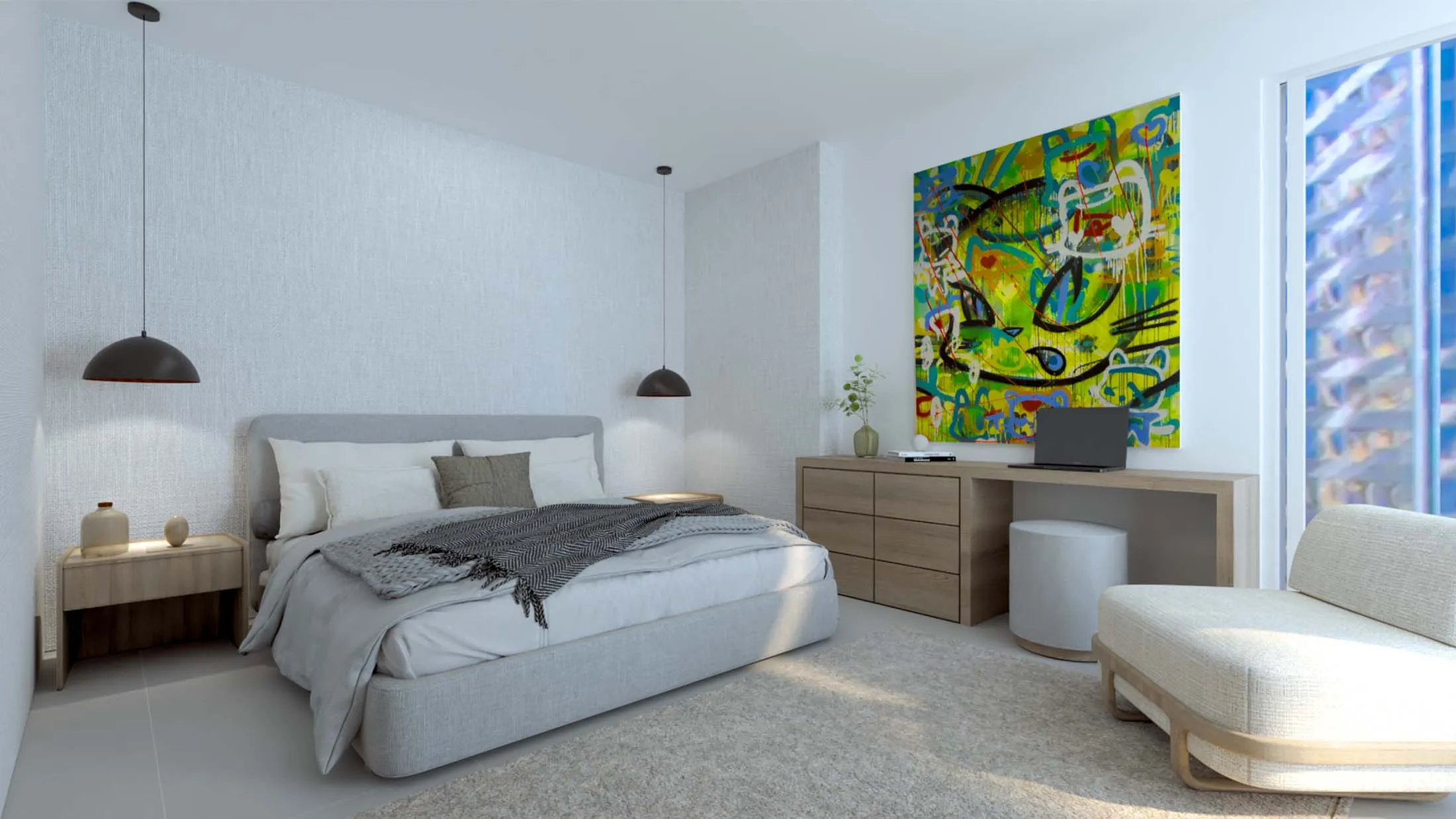 Rendering of the penthouse guest bedroom