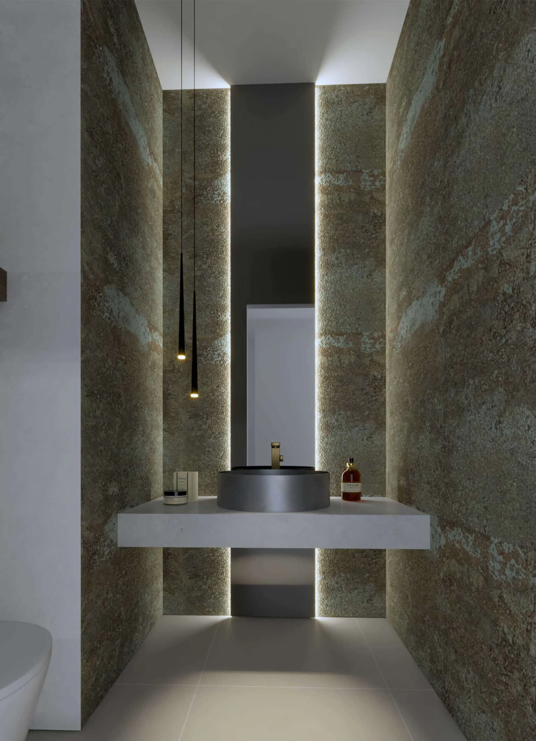 Rendering of the penthouse powder room