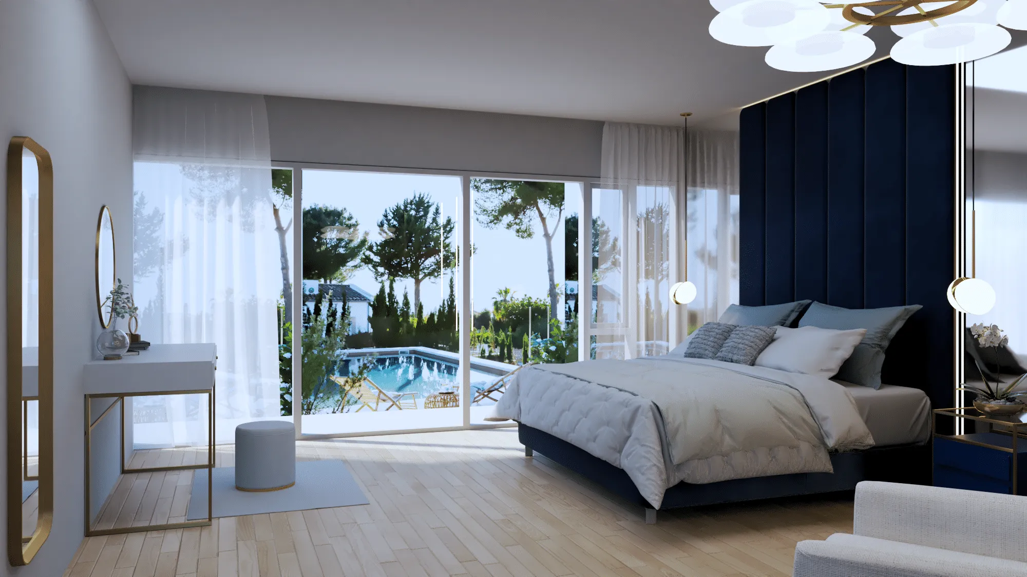 Coral Gables renovation, main bedroom renovation, designed by Beatrice Leupold