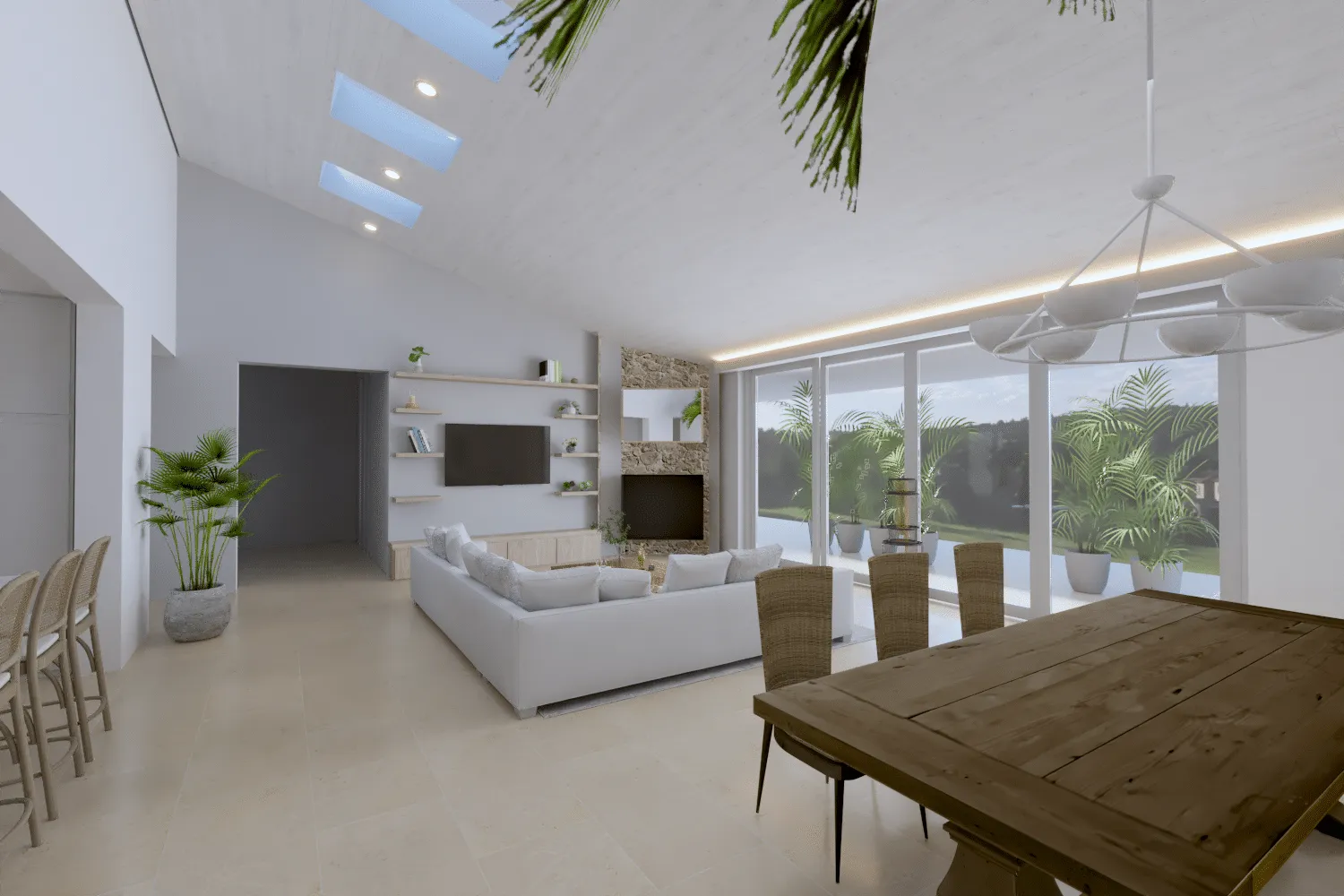 Rendering of the family room from another angle