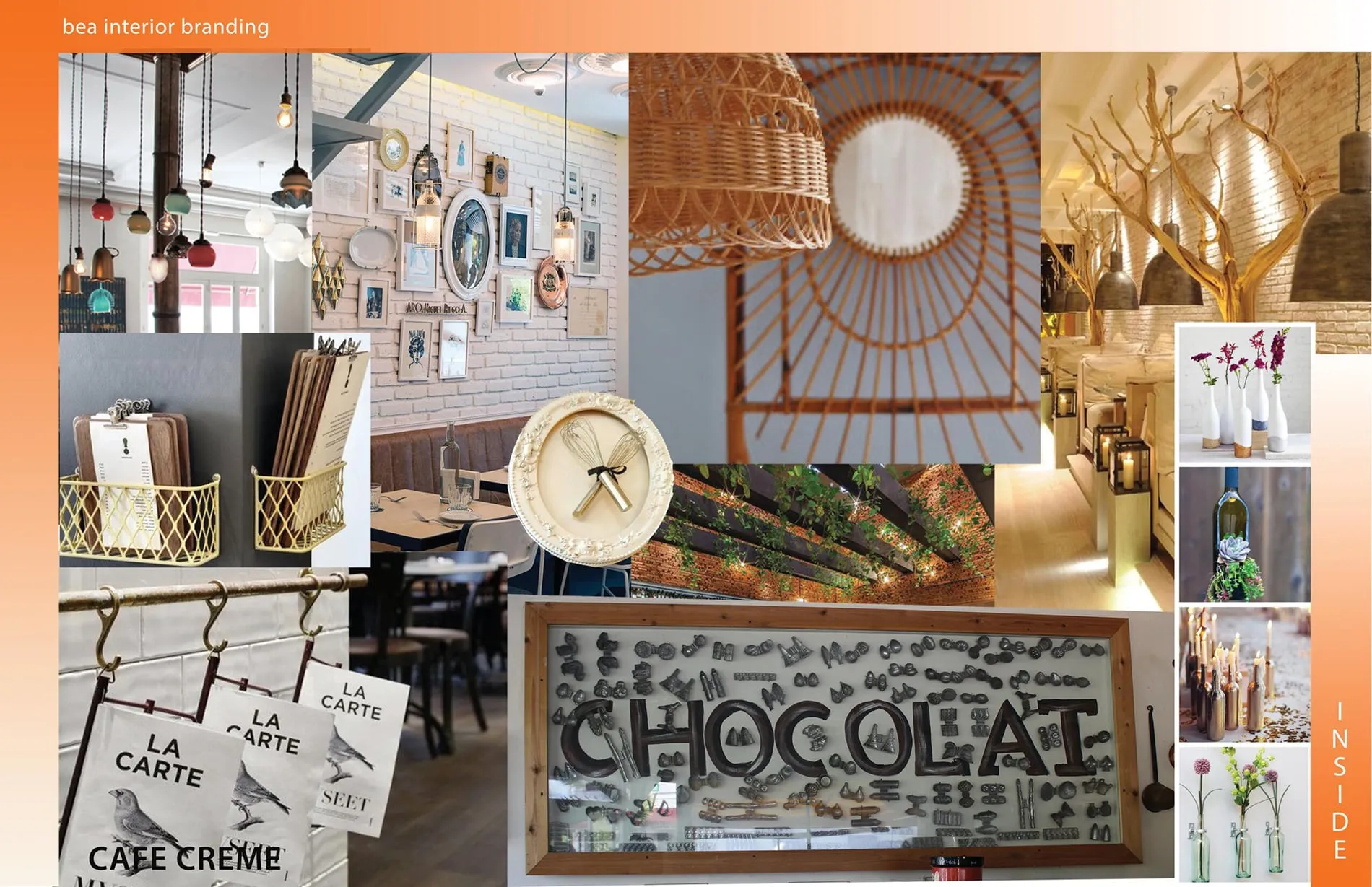 Café Crème Miami Restaurant - picture of a mood board for the restaurant, design by Beatrice Leupold