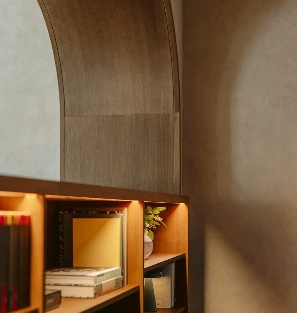 Styled shelving unit from the Barcelona project